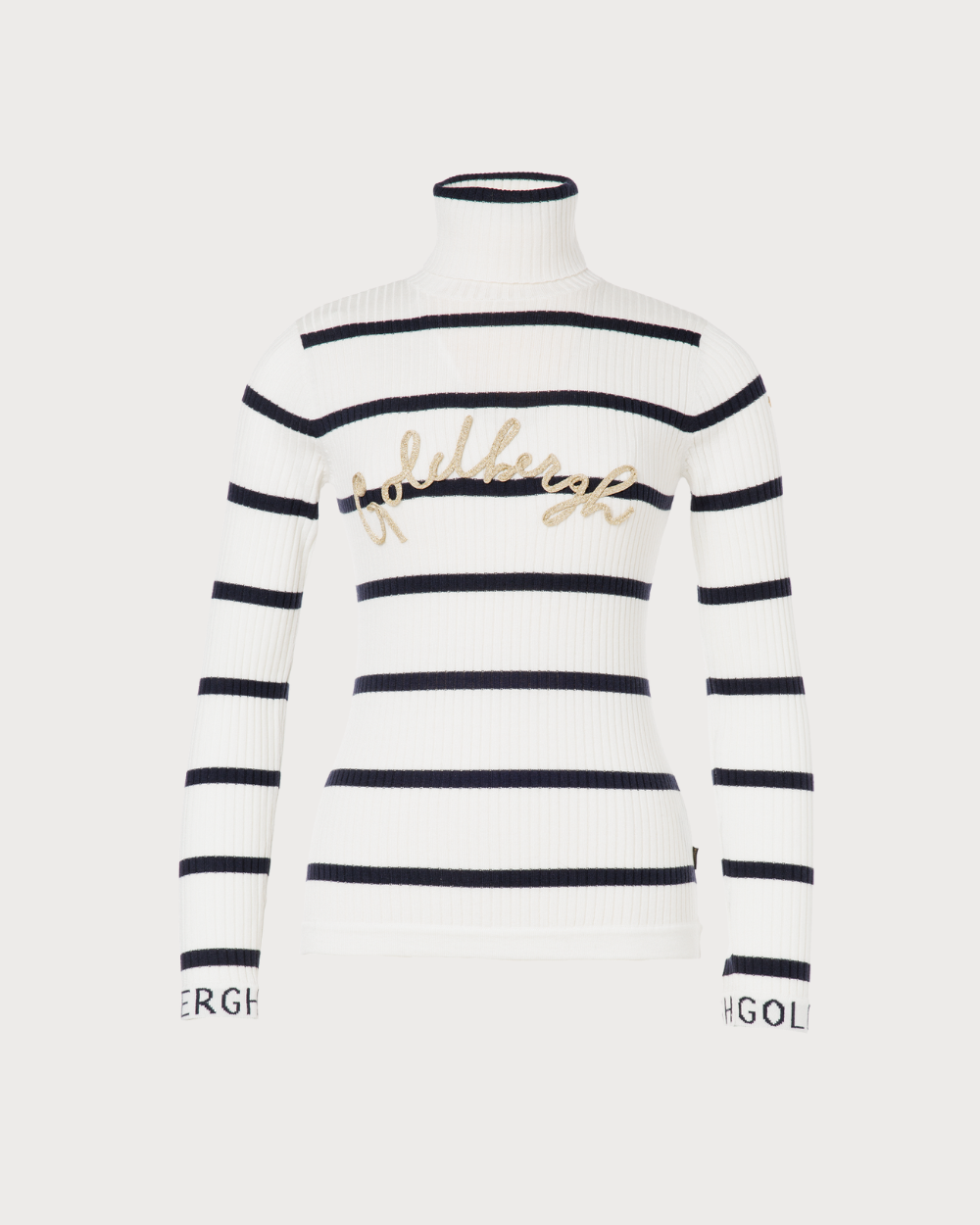 Goldbergh Mimi Long Sleeve Knit Sweater - Stripe Cream/Blue
