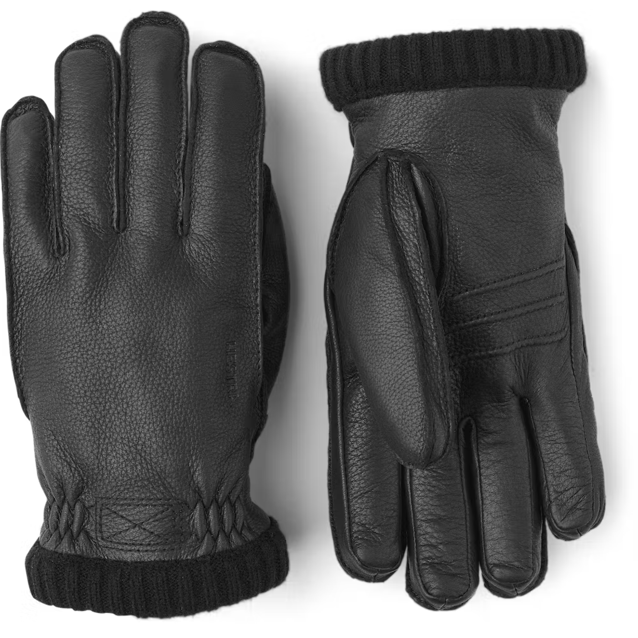 Mens Hestra Deerskin Primaloft Rib Gloves - Black