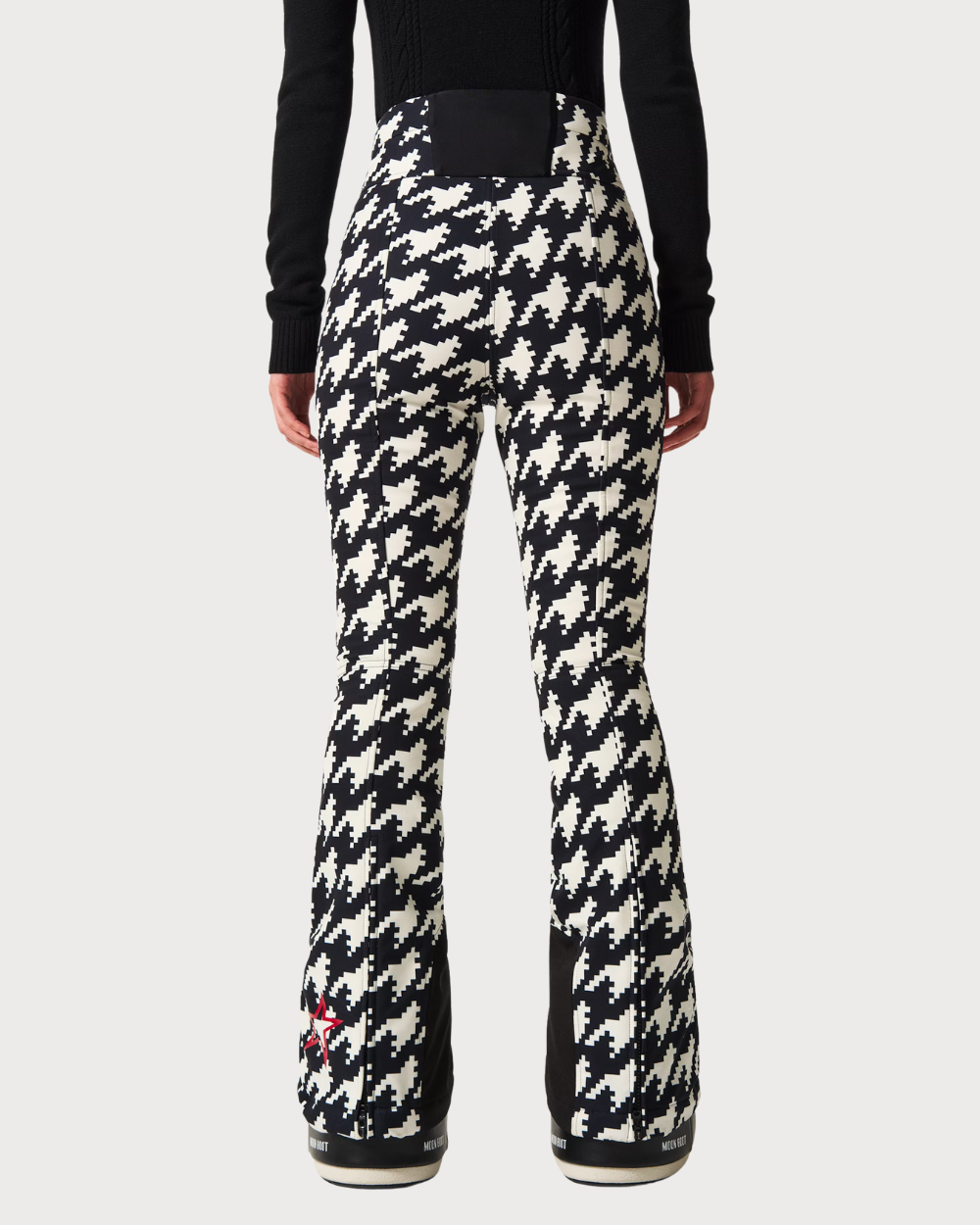 Womens Perfect Moment Aurora High Waist Flare Pant 26 - Houndstooth Black