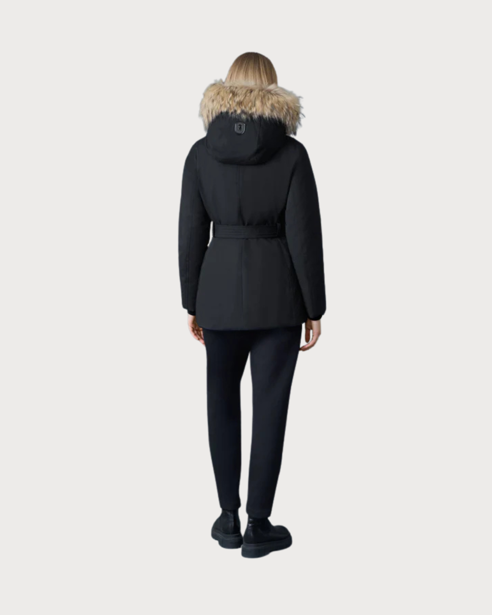 Womens Mackage Jeni-F 2-In-1 Down Parka Real Fur- Black