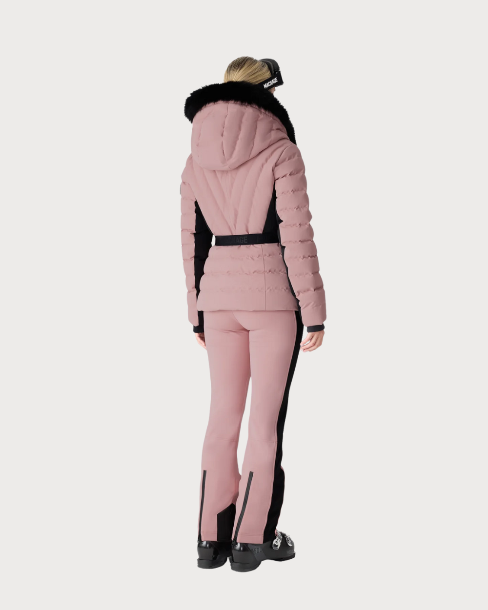 Womens Mackage Elita-ZR Down Ski Jacket Real Fur - Blush