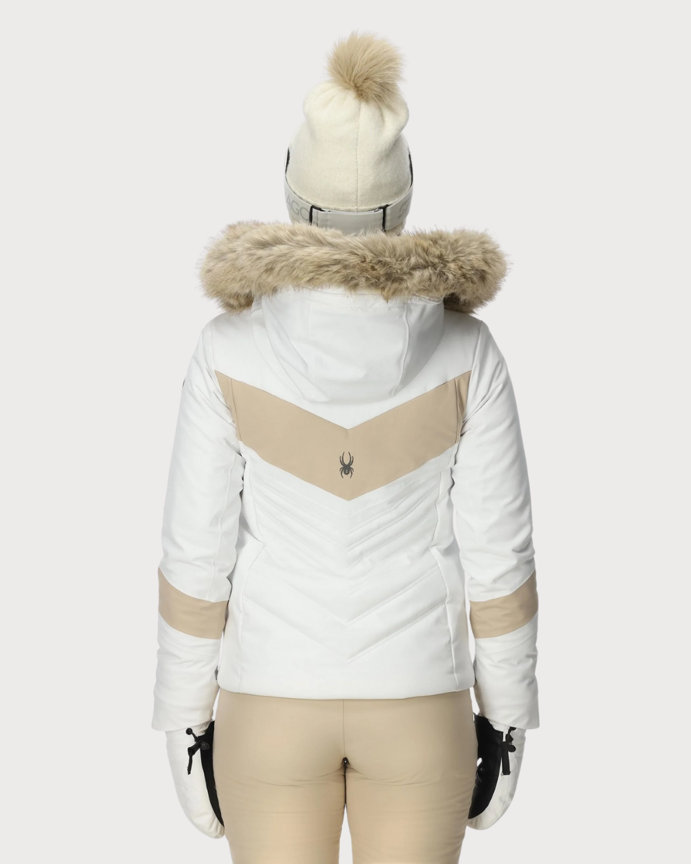 Womens Spyder Primrose Jacket Faux Fur - White