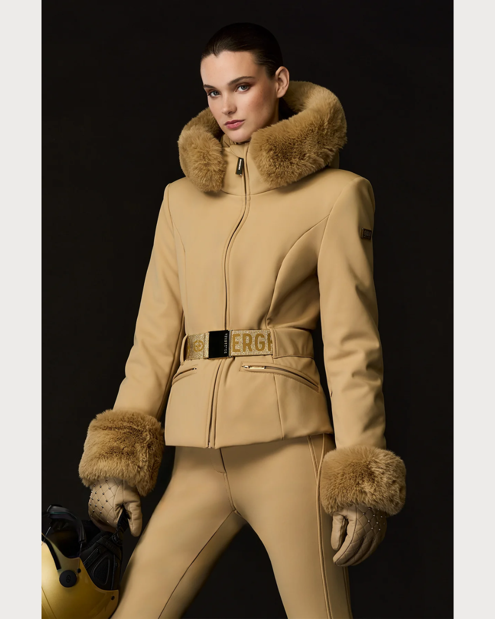 Womens Goldbergh GOLD Prezioso Faux Border Jacket - Caramello