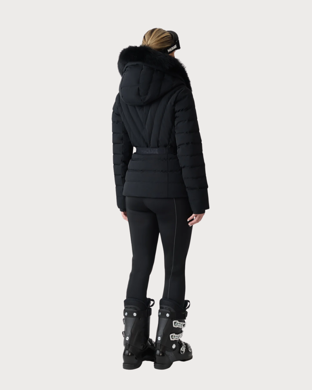 Womens Mackage Elita-ZR Down Ski Jacket Real Fur - Black