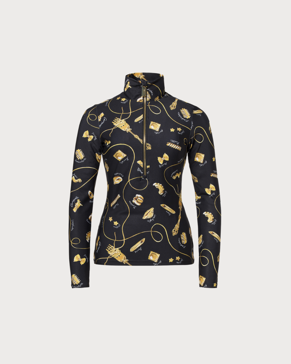 Womens Goldbergh GOLD Farfalle Ski Pully - La Pasta Dorata Black