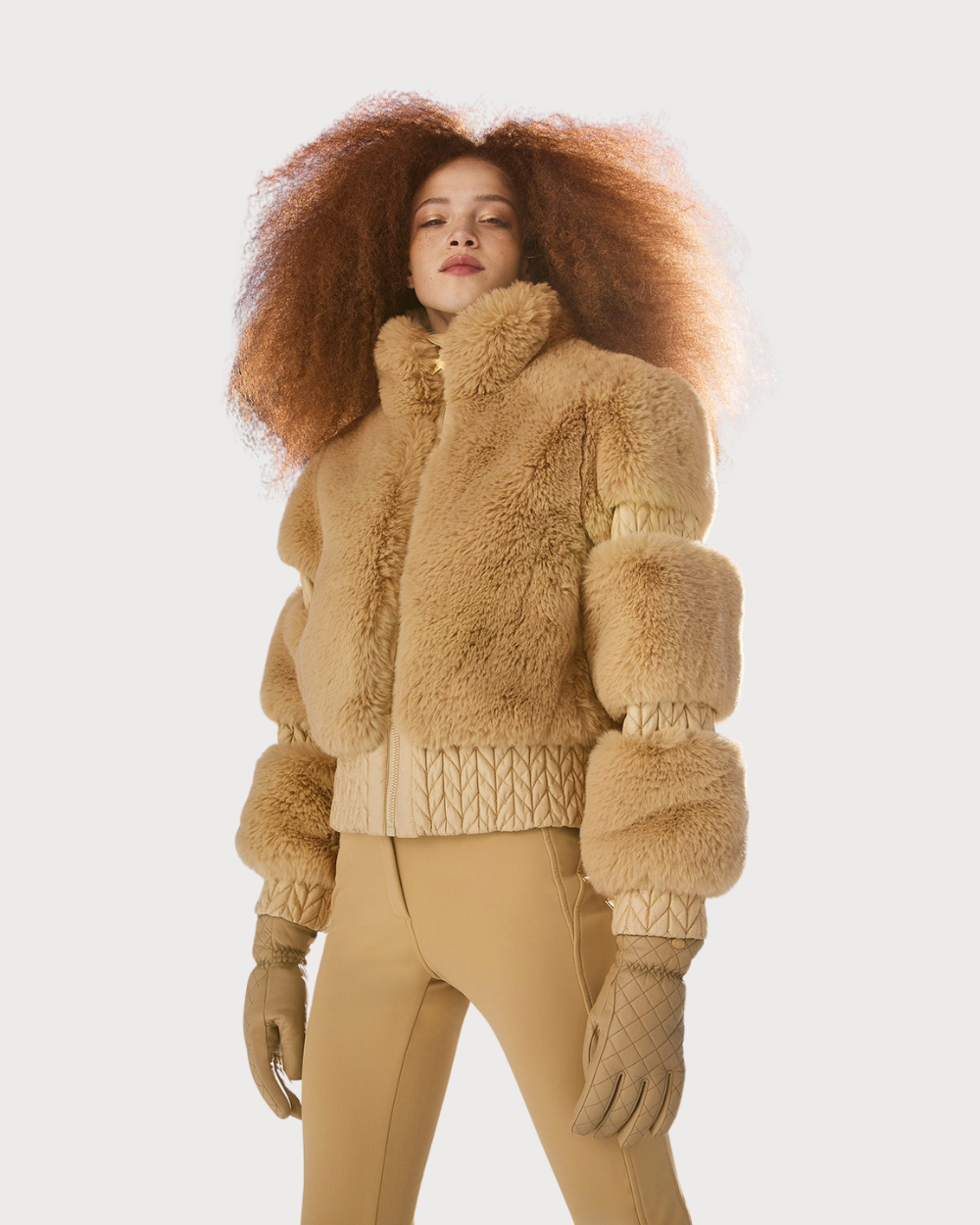 Womens Goldbergh Furry Jacket - Caramello