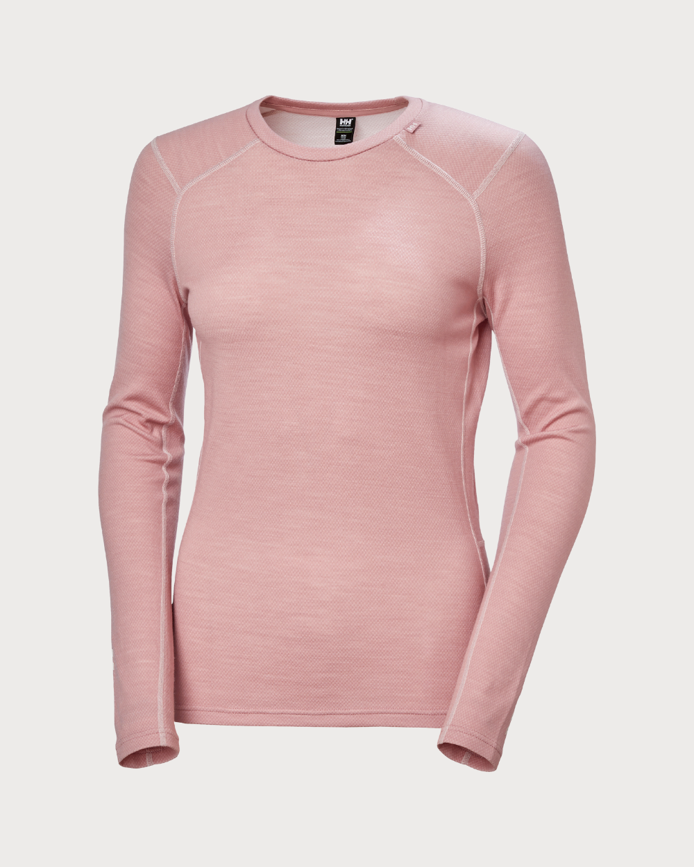 Womens Helly Hansen LIFA Merino Midweight Thermal Crew - Pink Salt