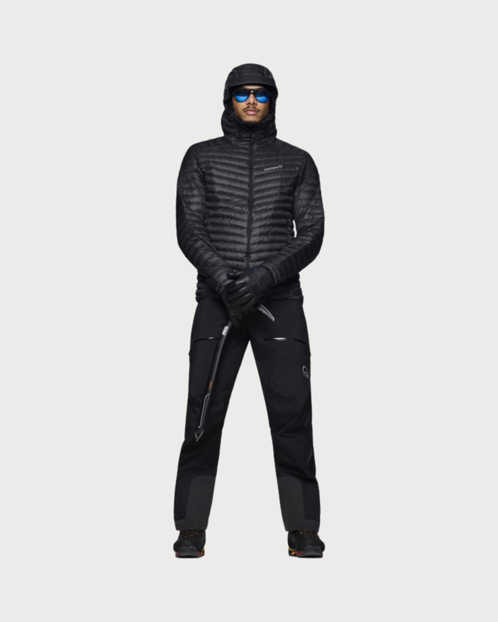 Mens Norrøna Trollveggen Superlight Down 800 Hooded Jacket - Caviar Black