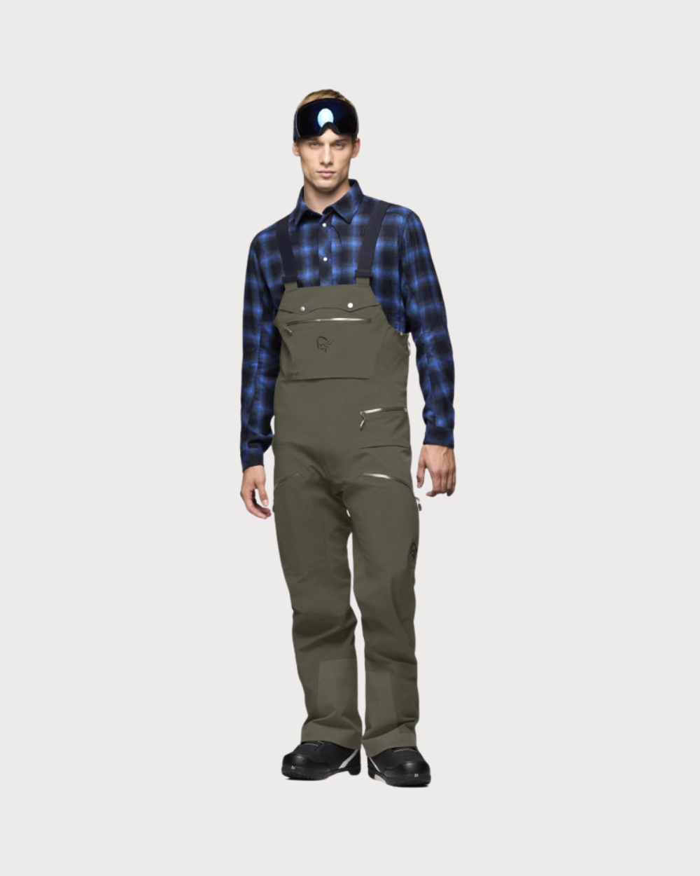 Mens Norrøna Tamok Gore-Tex Performance Shell Bib Pants - Beluga