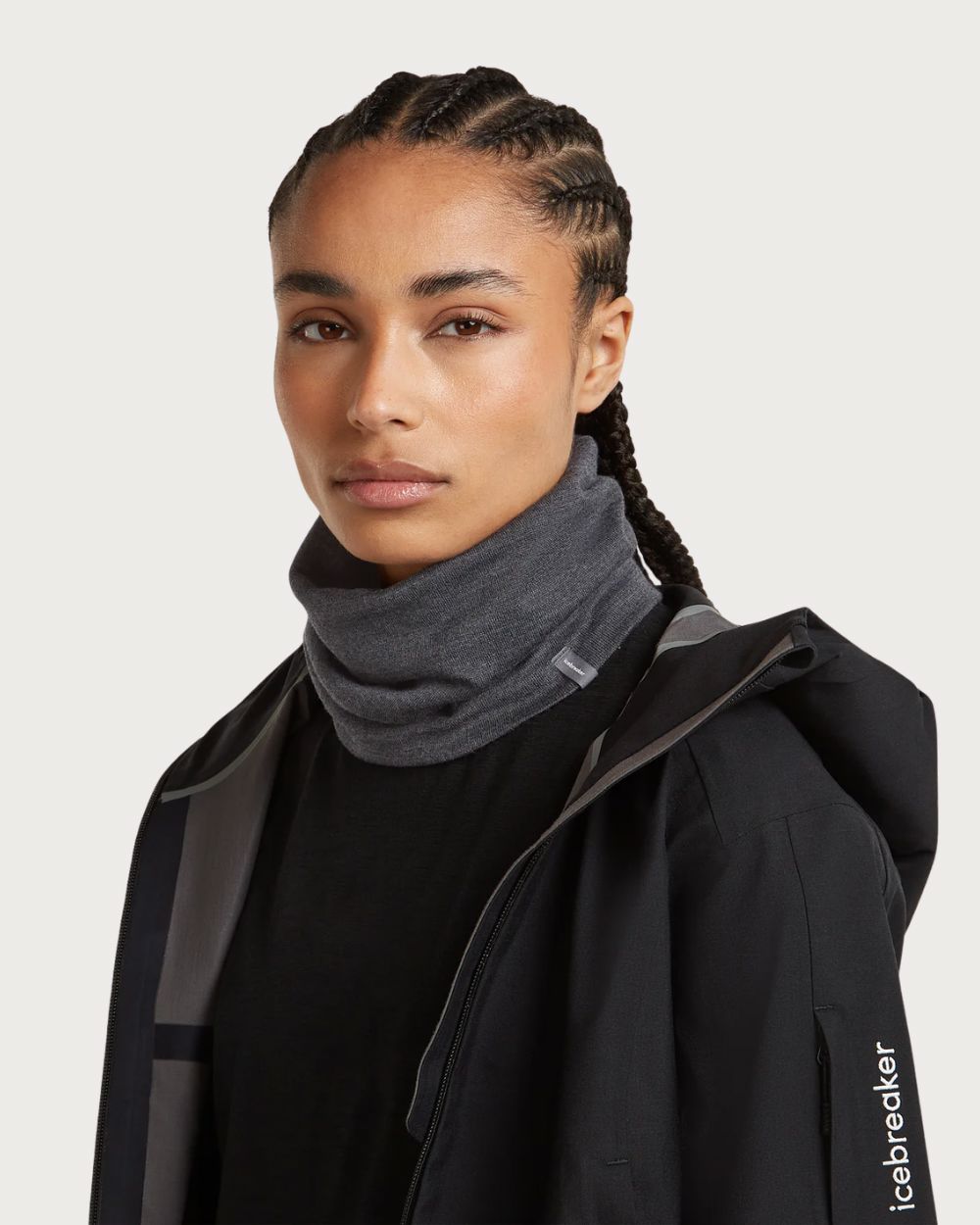 Adult Icebreaker Merino 260 Oasis Chute - Jet Heather Neckwarmers Icebreaker