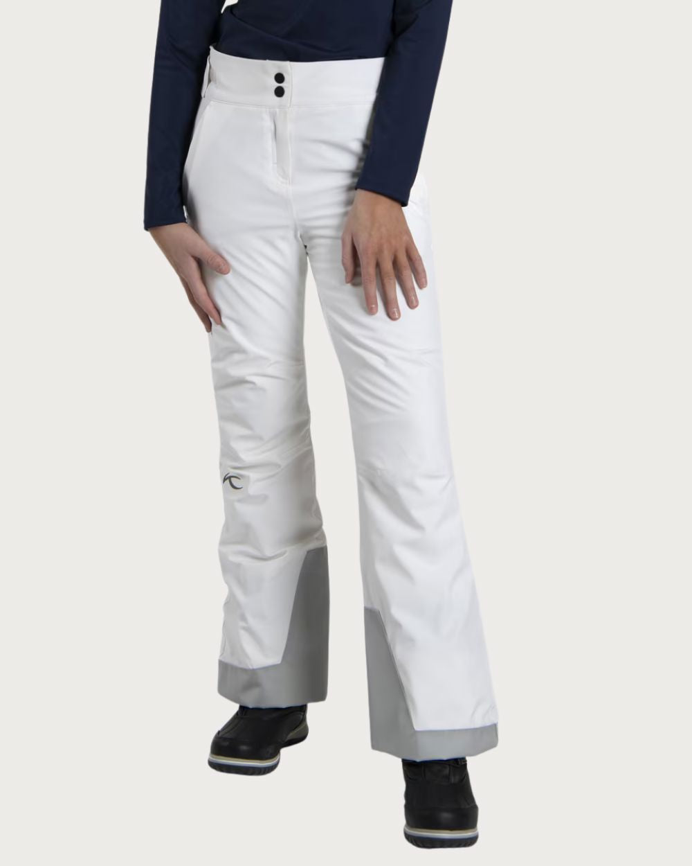Girls Kjus Whiteout Pant - White/Alloy Pants Kjus