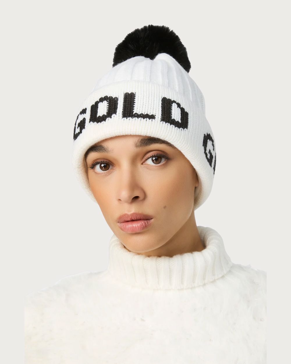 Goldbergh Hodd Beanie - White/Black Beanies Goldbergh