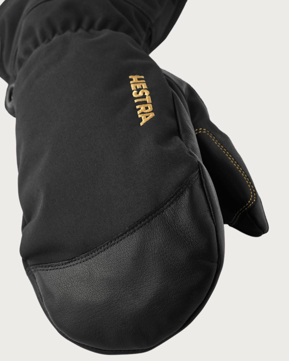 Hestra Army Leather Gore-Tex 3 Finger Mitten - Black / Black Mittens Hestra