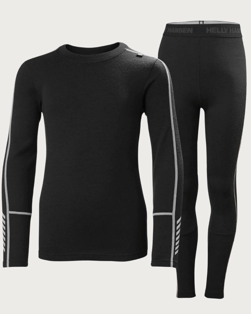 Kids Helly Hansen JR Lifa Merino Midweight Set - Black Thermals Helly Hansen