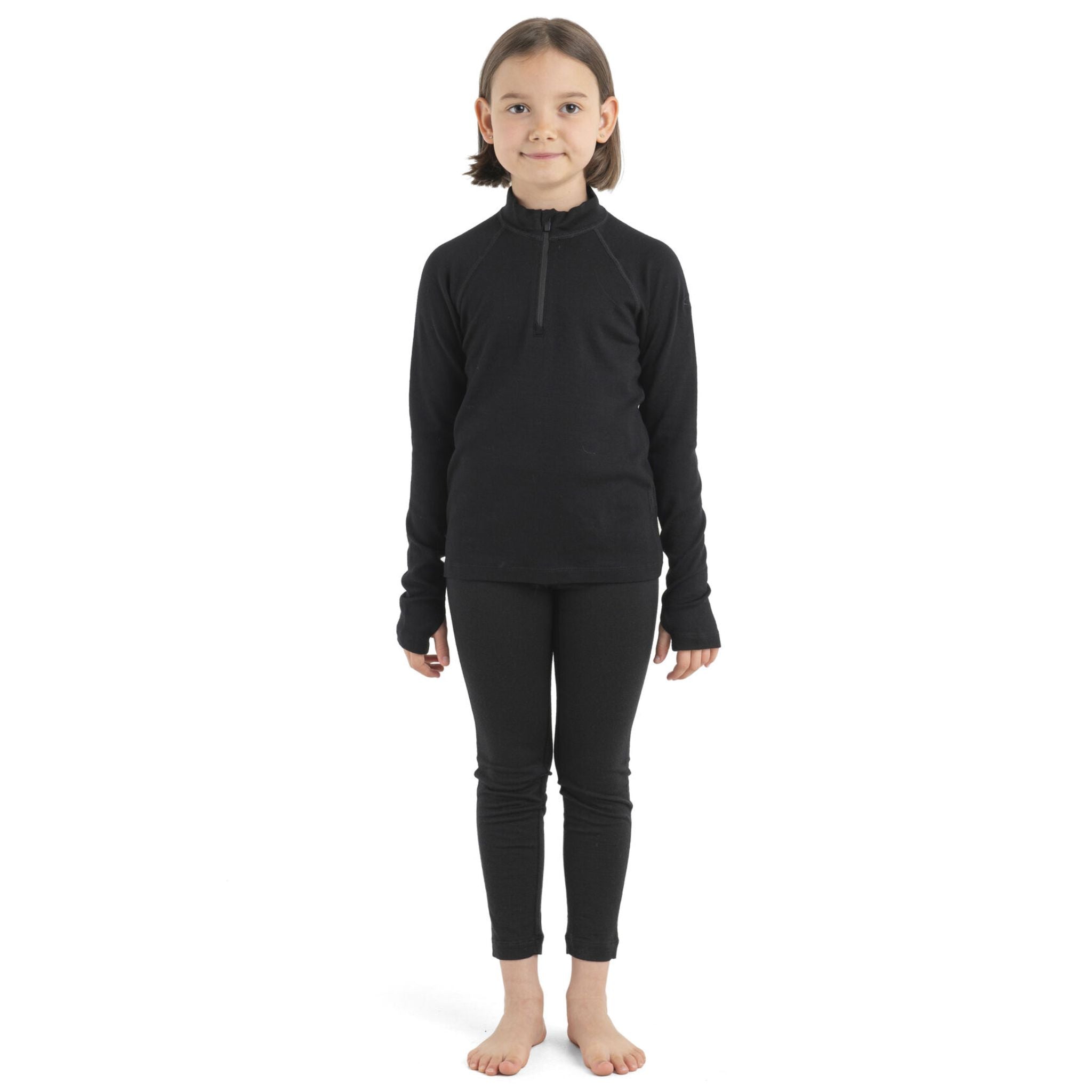 Kids Icebreaker Merino 260 Tech Leggings - Black Thermals Icebreaker