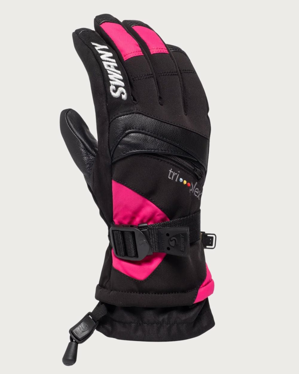 Kids Swany X-Change Waterproof Glove - Black / Magenta Gloves Swany