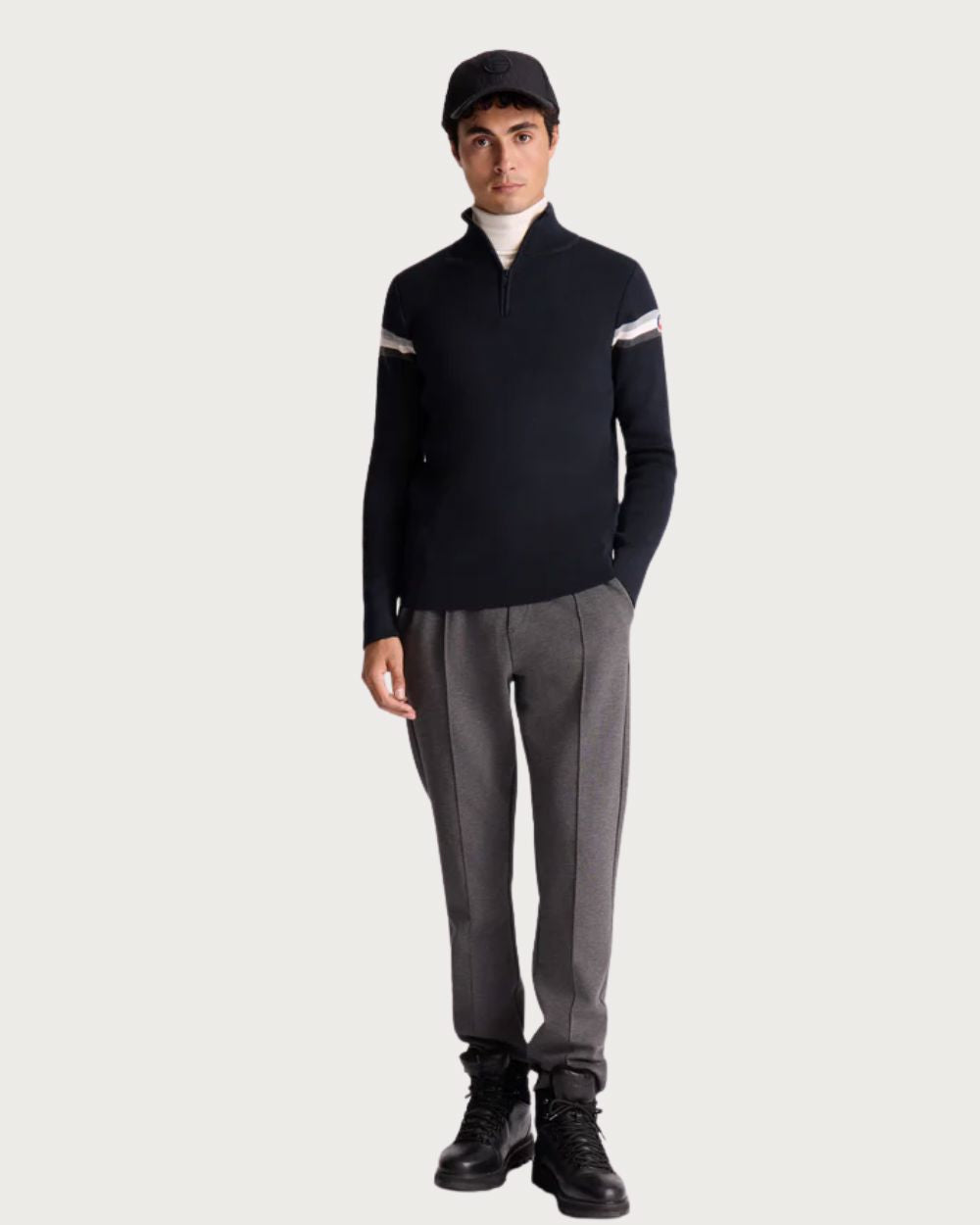 Mens Fusalp Wengen Sweater - Marin/Silice Mid Layers Fusalp