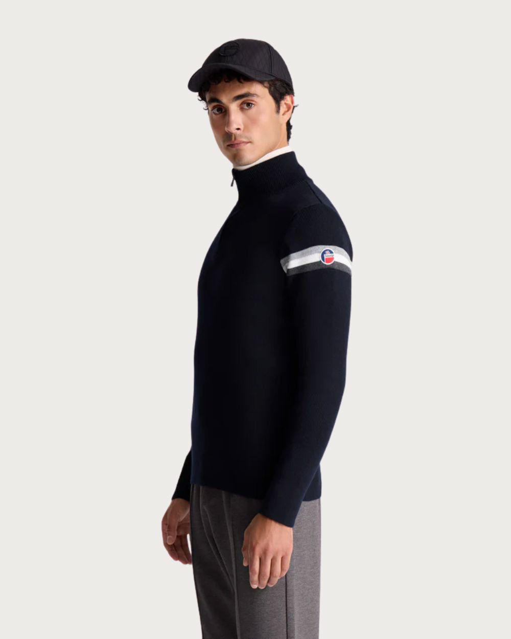 Mens Fusalp Wengen Sweater - Marin/Silice Mid Layers Fusalp