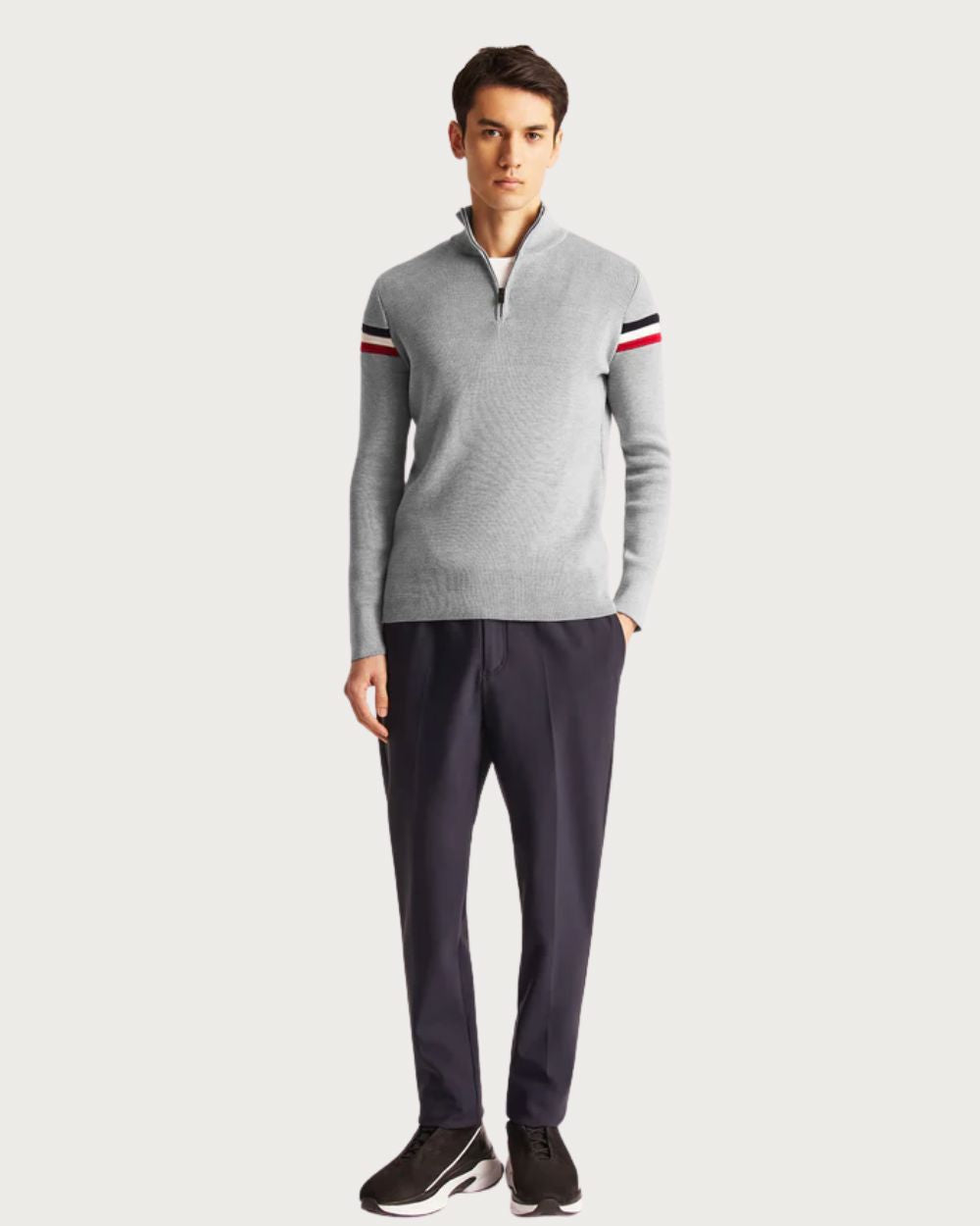 Mens Fusalp Wengen Sweater - Silice/Marin Mid Layers Fusalp