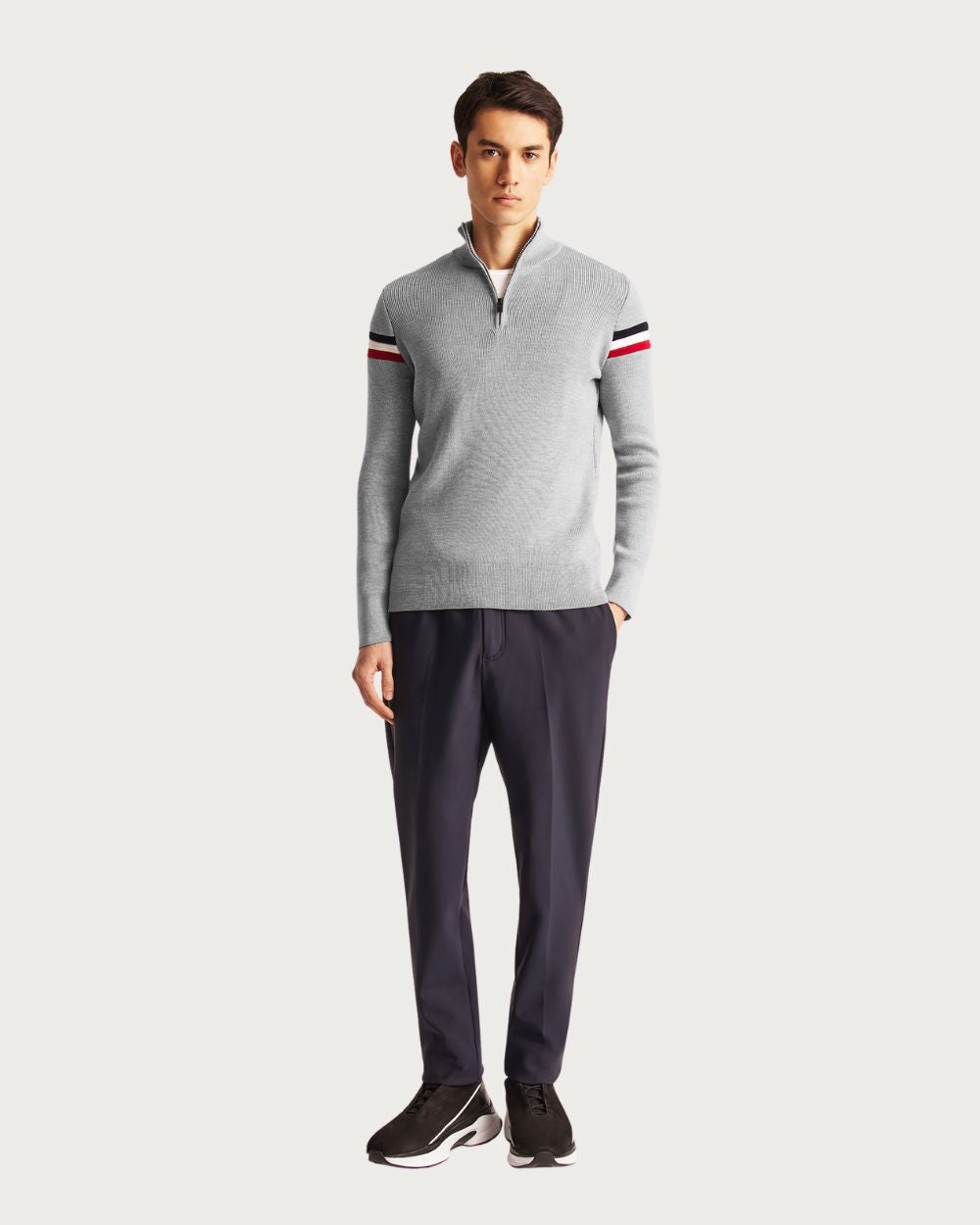 Mens Fusalp Wengen Sweater - Silice/Marin Mid Layers Fusalp