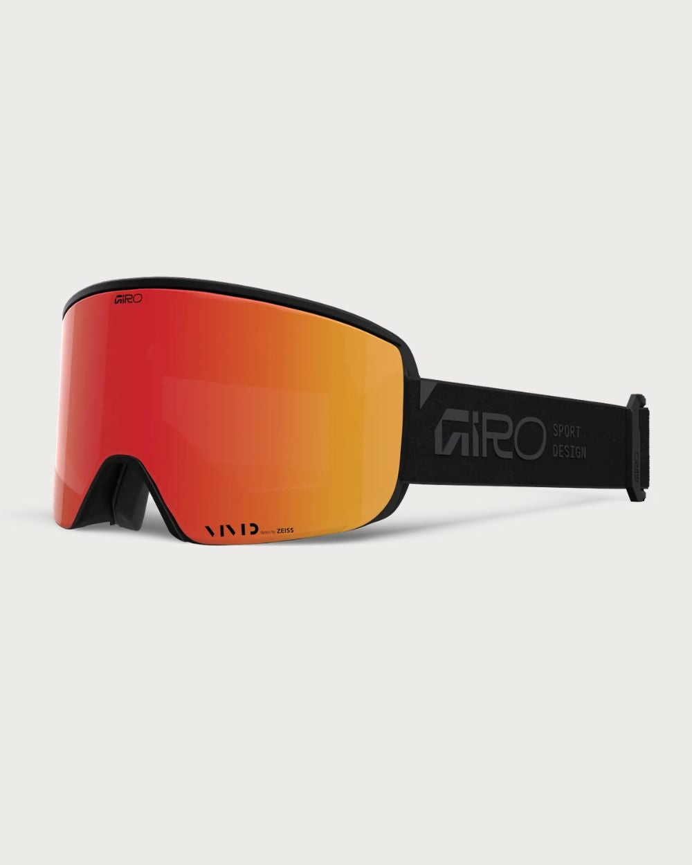 Mens Giro Axis (Medium Fit) Goggles - Stacked Black Vivid Ember Goggles Giro