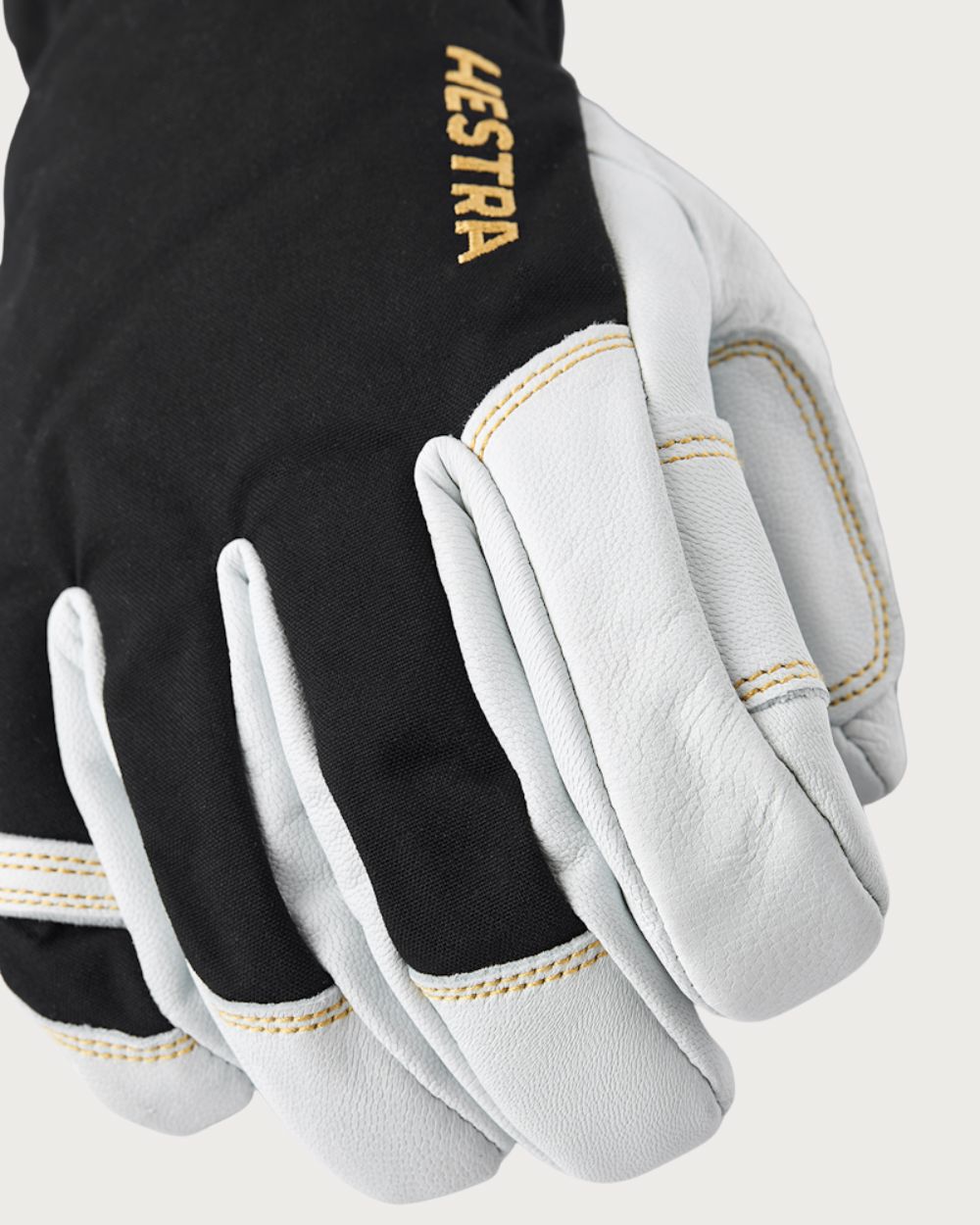 Mens Hestra Army Leather Gore-Tex Glove - Black / Natural Grey Gloves Hestra