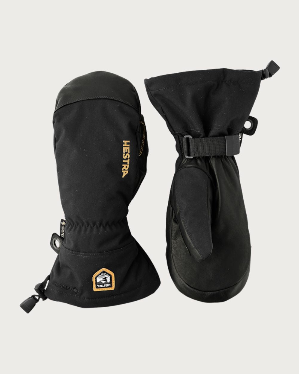 Mens Hestra Army Leather Gore-Tex Mitten - Black / Black Mittens Hestra