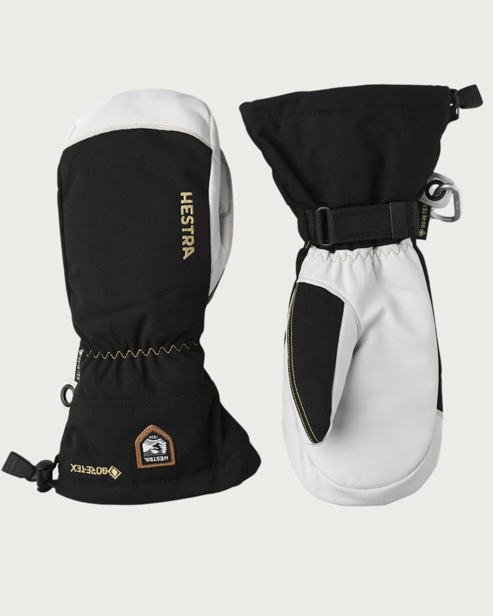 Mens Hestra Army Leather Gore-Tex Mitten - Black Mittens Hestra