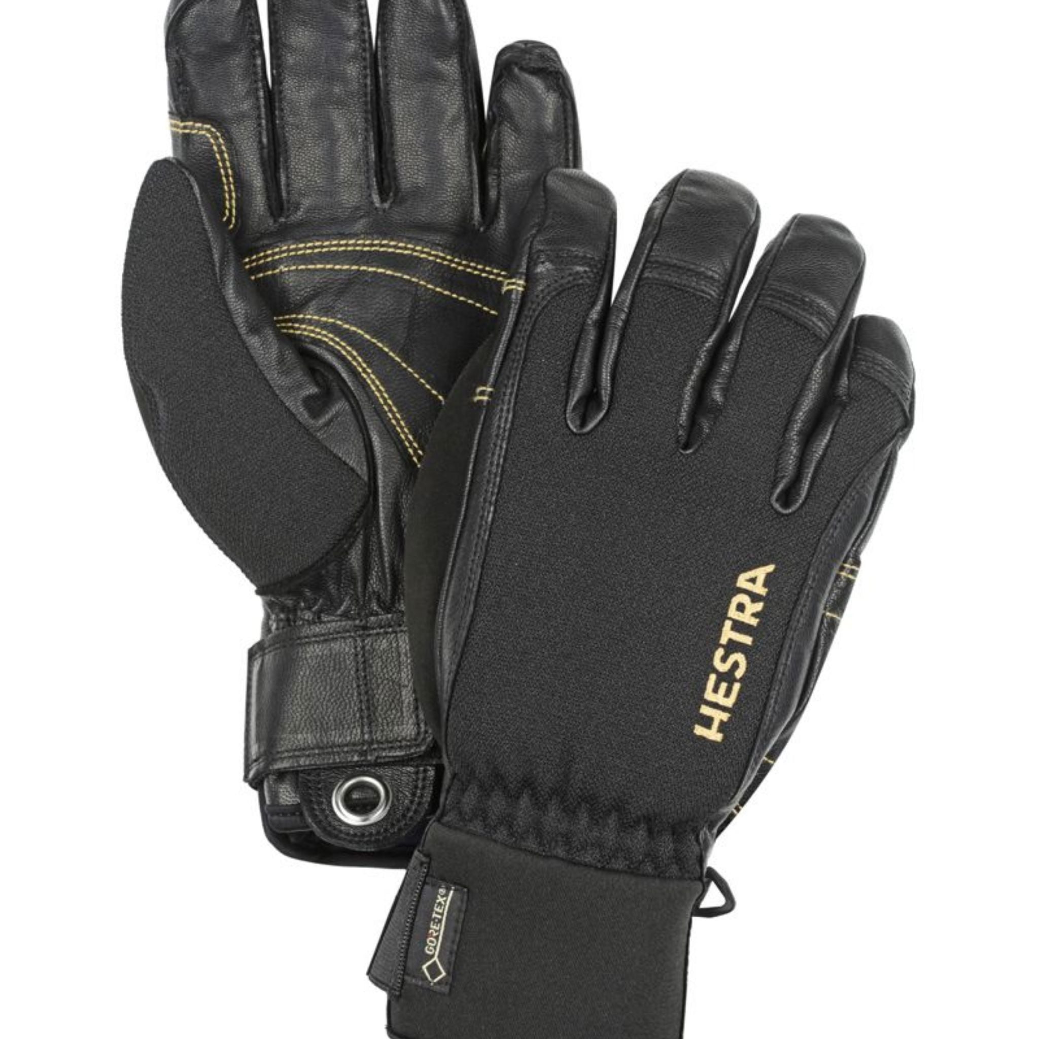 Mens Hestra Army Leather Gore-Tex Short Cuff Glove - Black Gloves Hestra