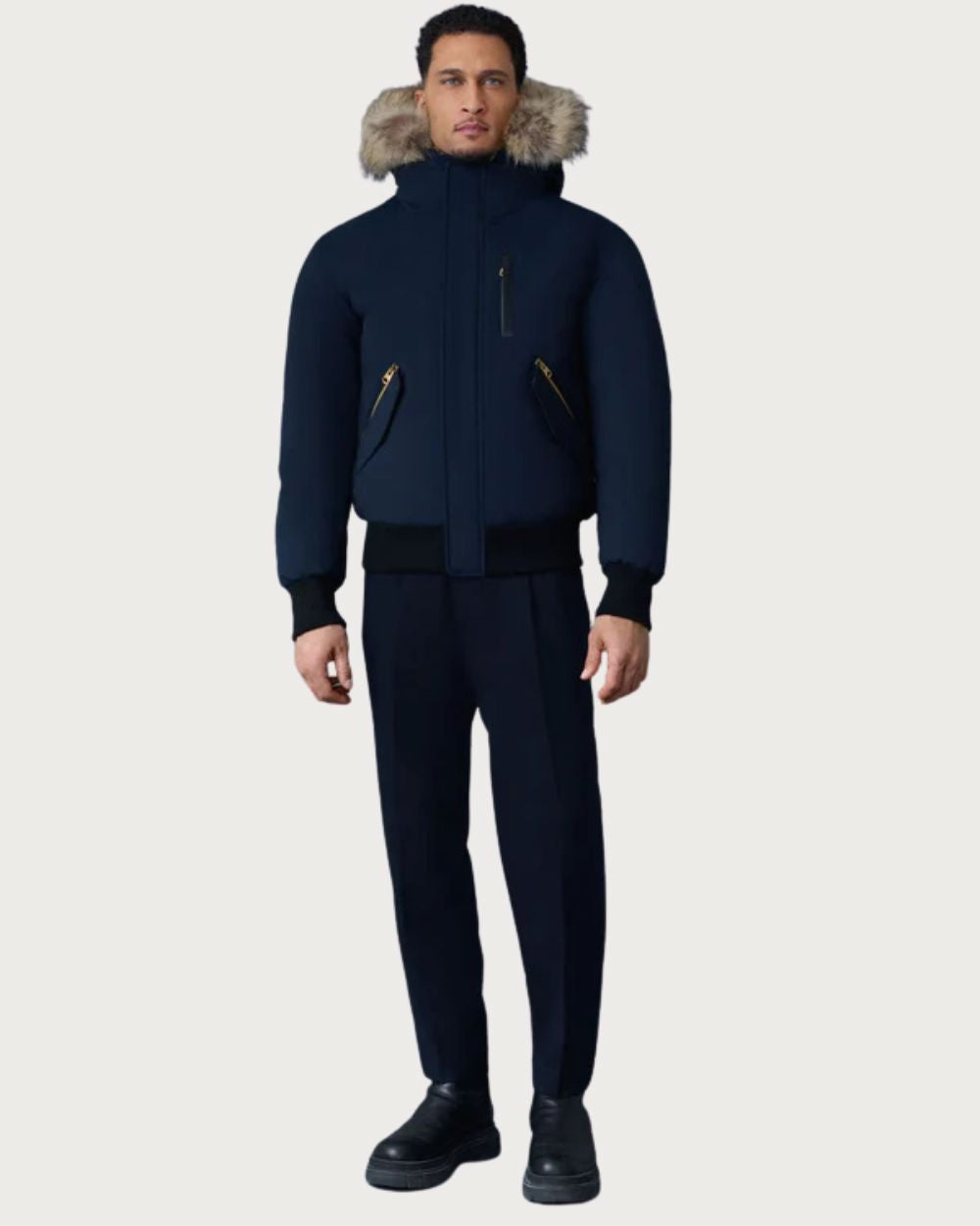 Mens Mackage Dixon-F 2-In-1 Nordic Bomber Jacket - Navy Après | Travel Mackage