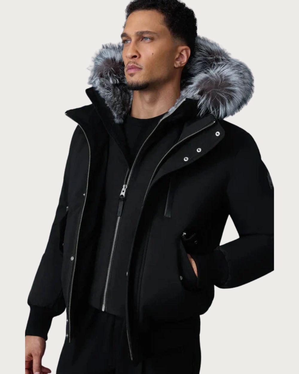 Mens Mackage Dixon-X 2-In-1 Nordic Bomber Jacket - Black Après | Travel Mackage