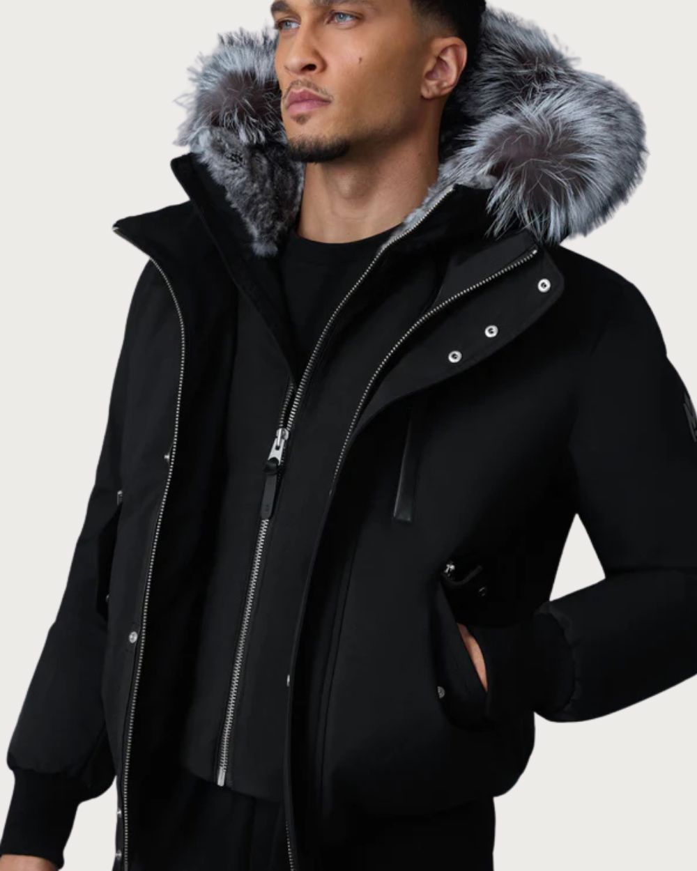 Mens Mackage Dixon-X 2-In-1 Nordic Bomber Jacket - Black Après | Travel Mackage