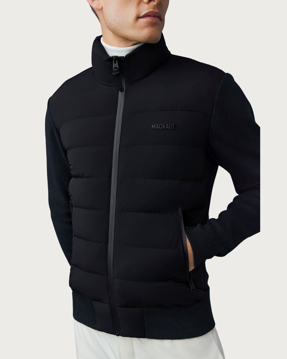 Mens Mackage Haney-City Hybrid Light Down Jacket - Black Après | Travel Mackage