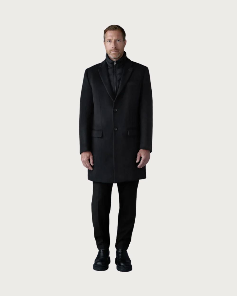 Mens Mackage Skai-SLBZ 3-in-1 Wool Coat - Black Après Jackets Mackage