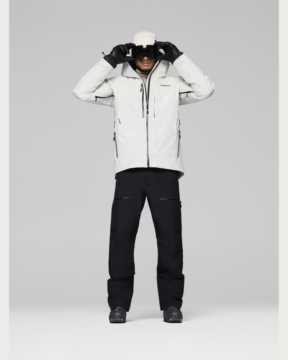Mens Norrøna Lofoten Gore-Tex Insulated Jacket - White Whisper Jackets Norrøna