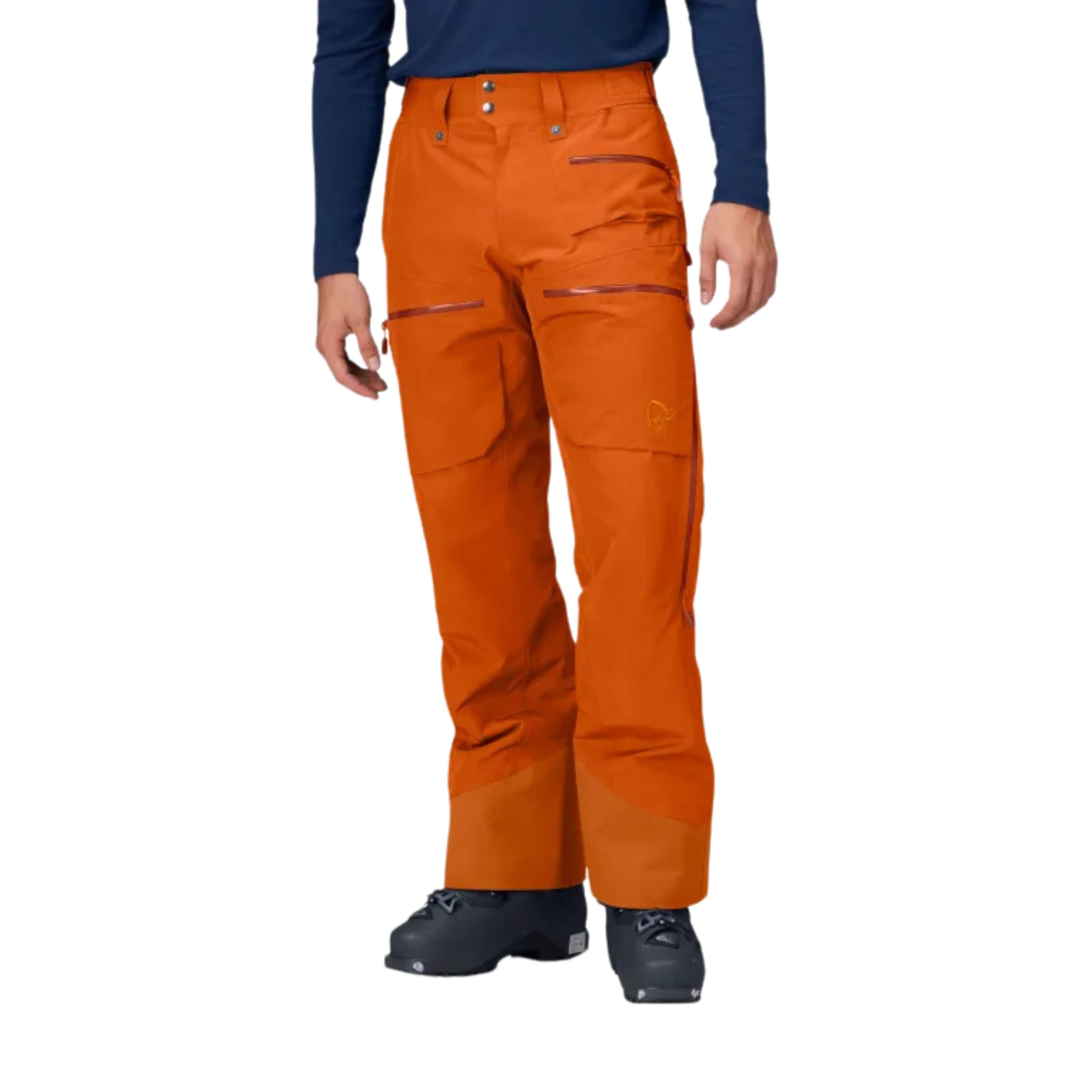 Mens Norrøna Lofoten Gore-Tex Insulated Pants - Gold Flame Pants Norrøna