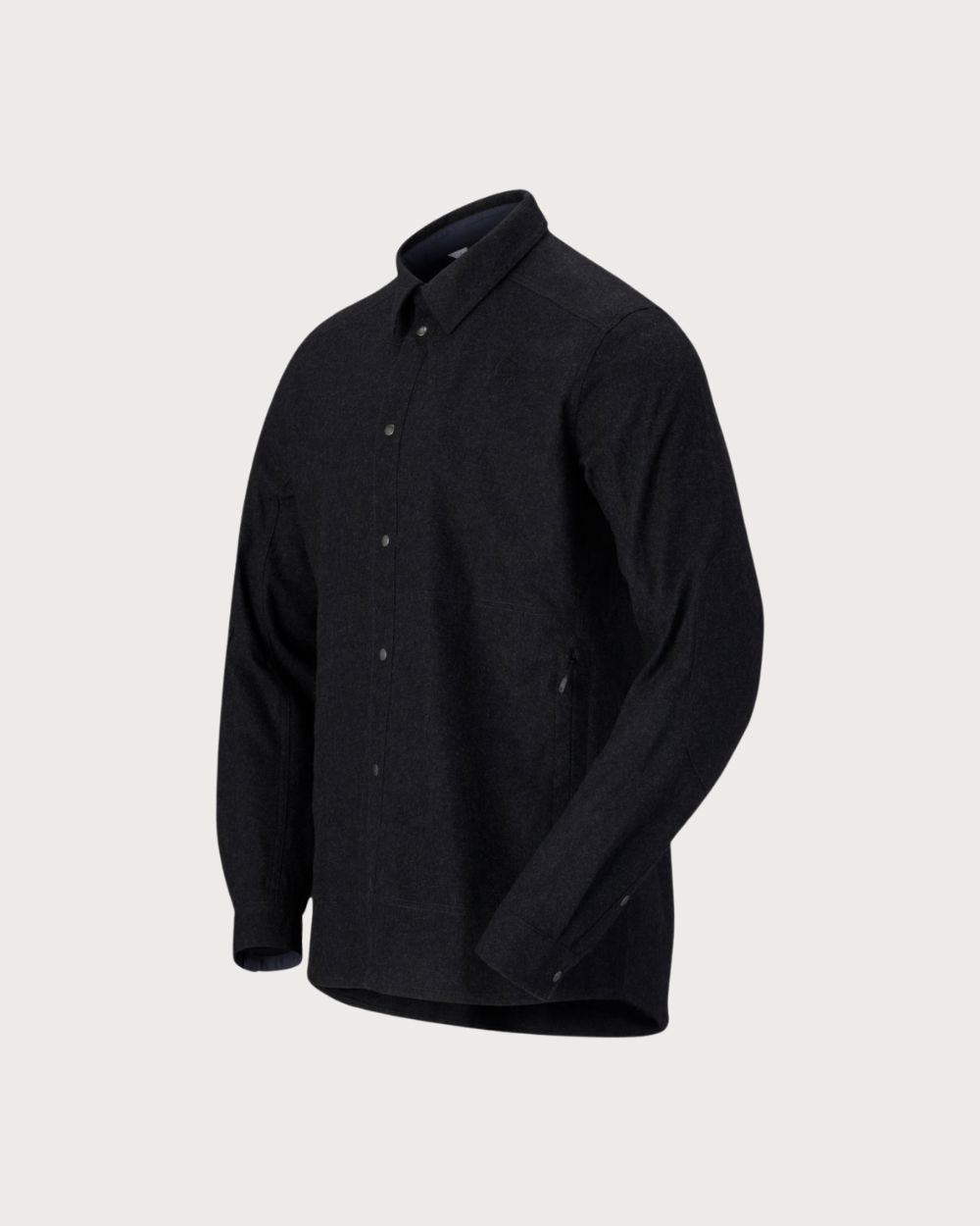 Mens Norrøna Tamok Wool Plain Shirt - Caviar Melange Mid Layers Norrøna