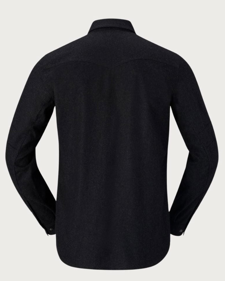 Mens Norrøna Tamok Wool Plain Shirt - Caviar Melange Mid Layers Norrøna