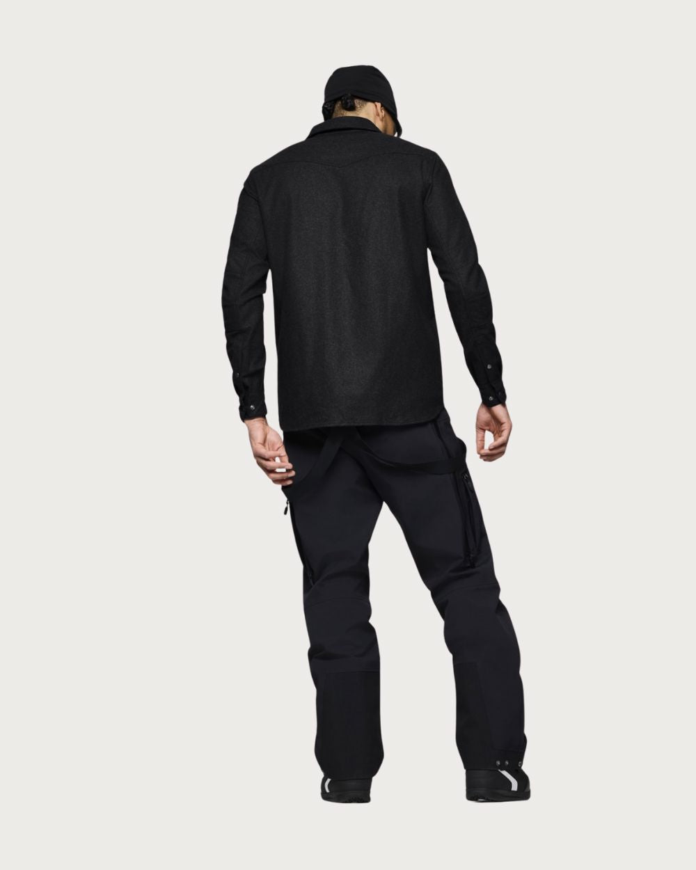Mens Norrøna Tamok Wool Plain Shirt - Caviar Melange Mid Layers Norrøna