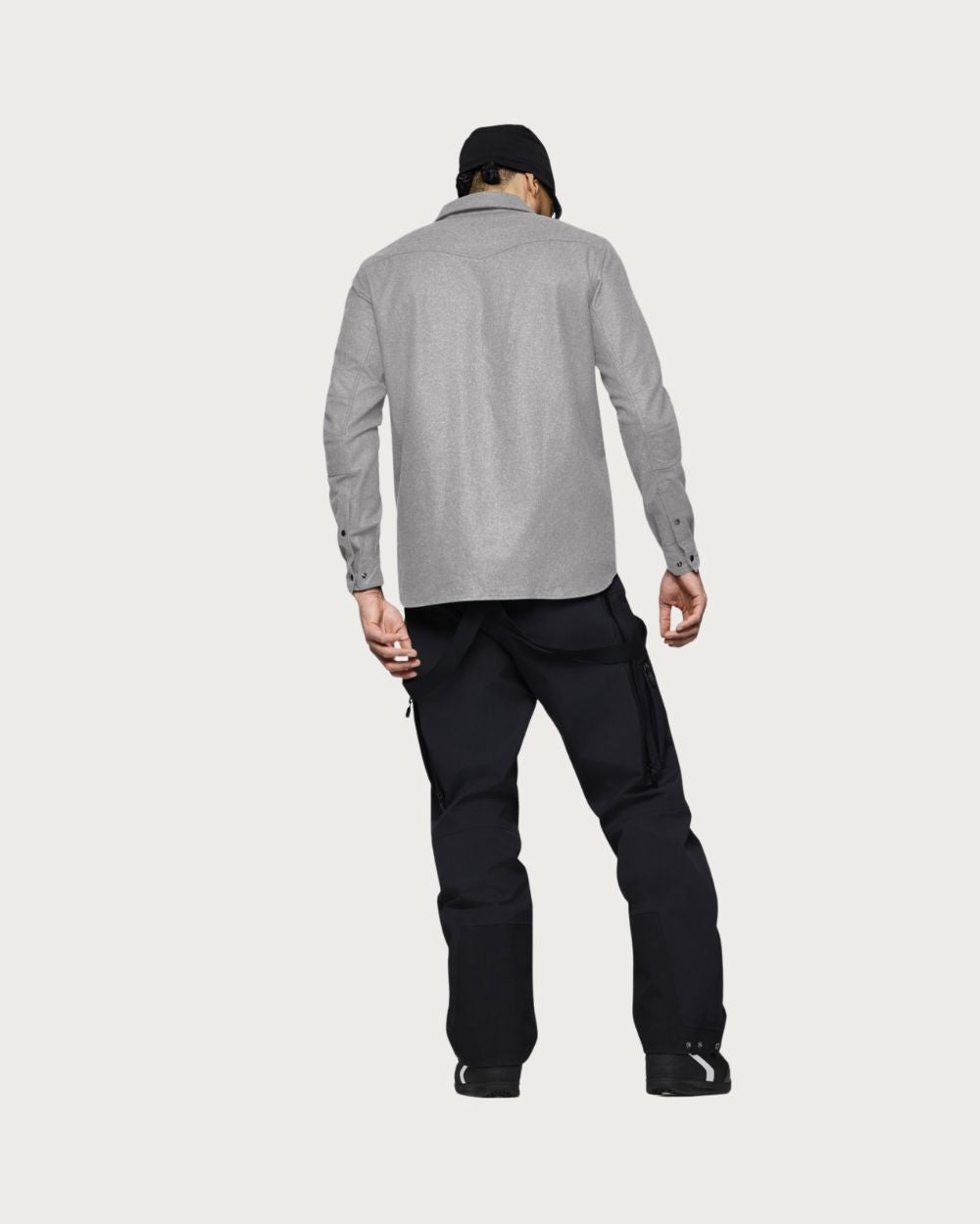 Mens Norrøna Tamok Wool Plain Shirt - Drizzle Melange Mid Layers Norrøna