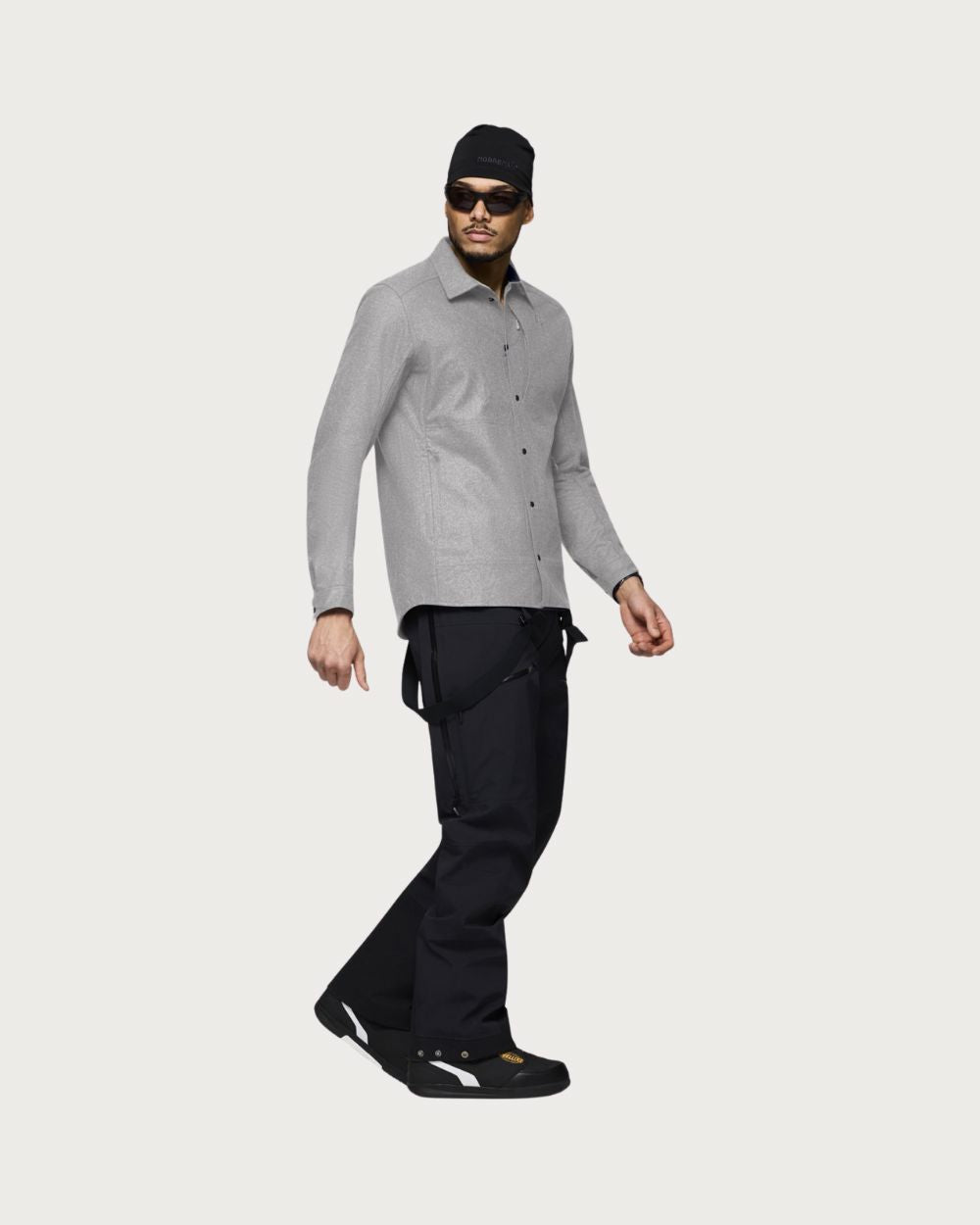 Mens Norrøna Tamok Wool Plain Shirt - Drizzle Melange Mid Layers Norrøna