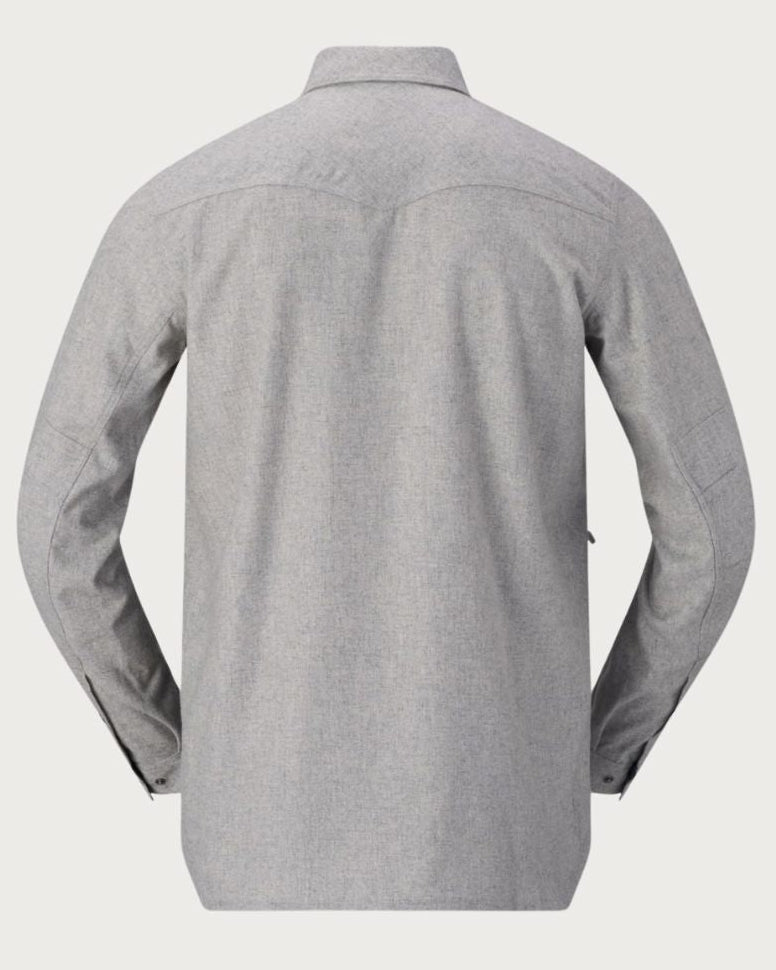 Mens Norrøna Tamok Wool Plain Shirt - Drizzle Melange Mid Layers Norrøna