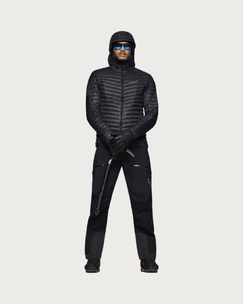 Mens Norrøna Trollveggen Superlight Down 800 Hooded Jacket - Caviar Black Mid Layers Norrøna