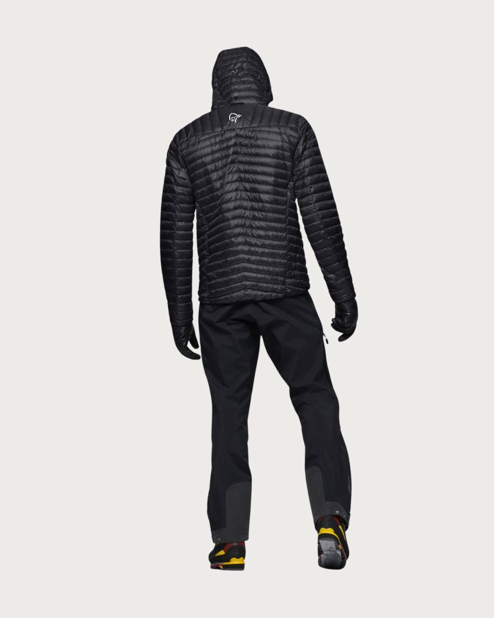 Mens Norrøna Trollveggen Superlight Down800 Hooded Jacket - Caviar Black Jackets Norrøna