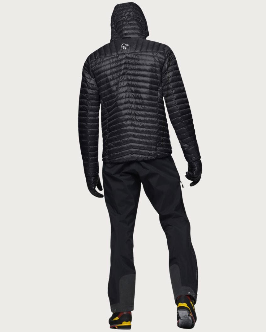 Mens Norrøna Trollveggen Superlight Down800 Hooded Jacket - Caviar Black Jackets Norrøna