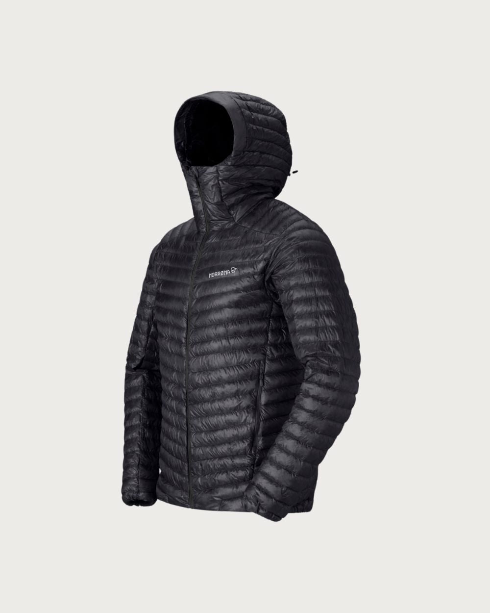 Mens Norrøna Trollveggen Superlight Down800 Hooded Jacket - Caviar Black Jackets Norrøna