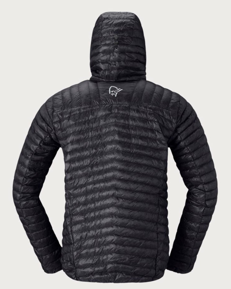 Mens Norrøna Trollveggen Superlight Down800 Hooded Jacket - Caviar Black Jackets Norrøna
