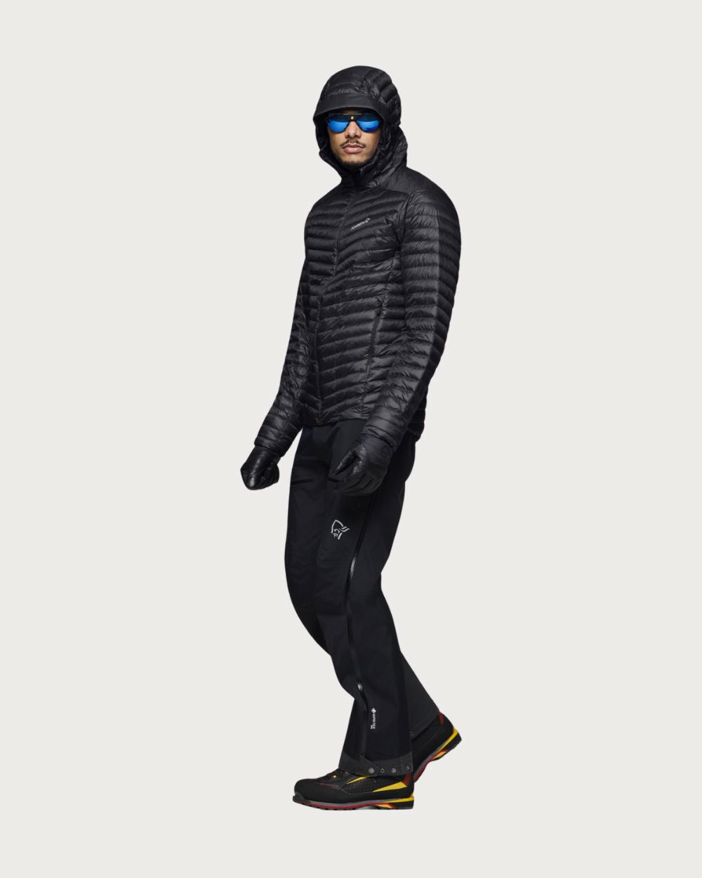 Mens Norrøna Trollveggen Superlight Down800 Hooded Jacket - Caviar Black Jackets Norrøna