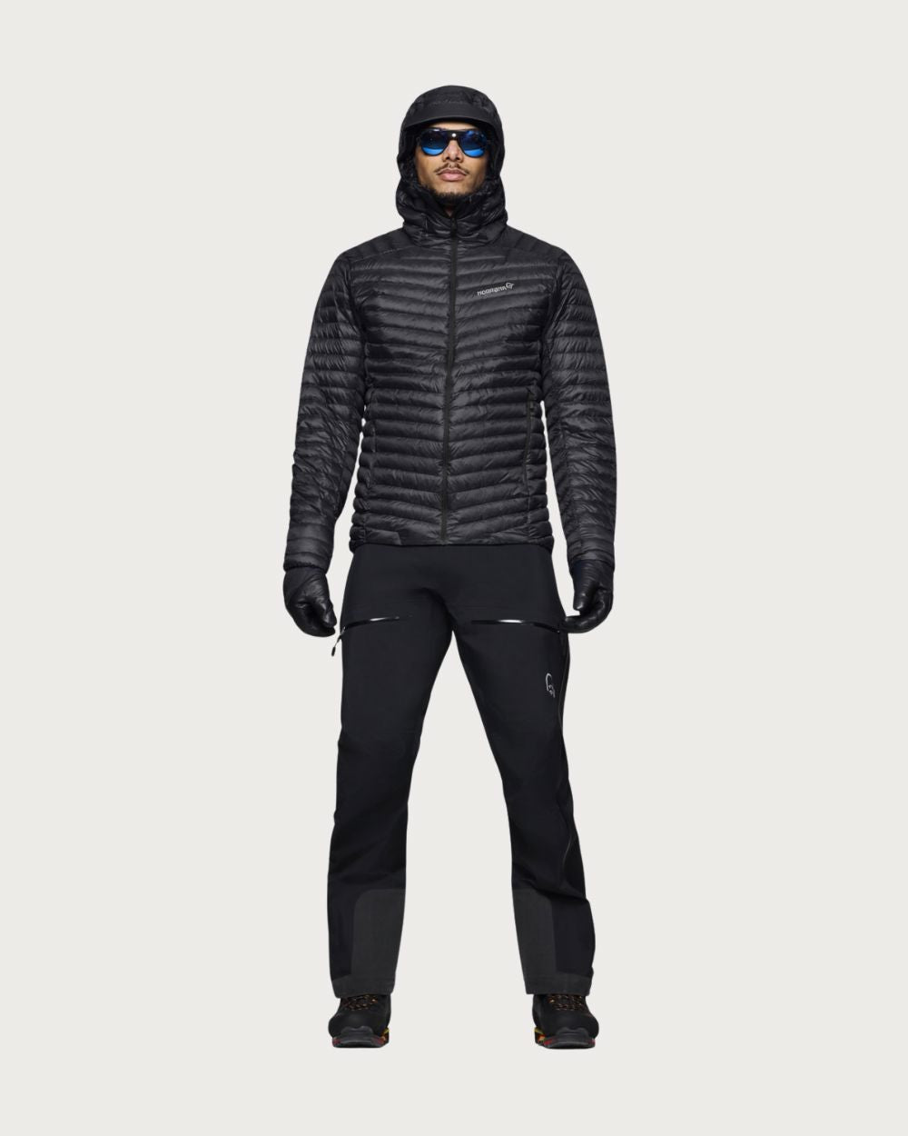 Mens Norrøna Trollveggen Superlight Down800 Hooded Jacket - Caviar Black Jackets Norrøna