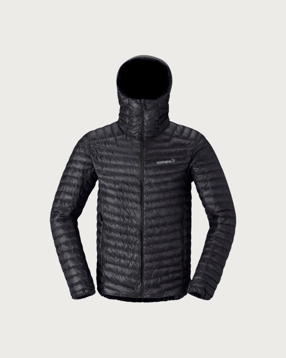 Mens Norrøna Trollveggen Superlight Down800 Hooded Jacket - Caviar Black Jackets Norrøna S INTL / XS AU